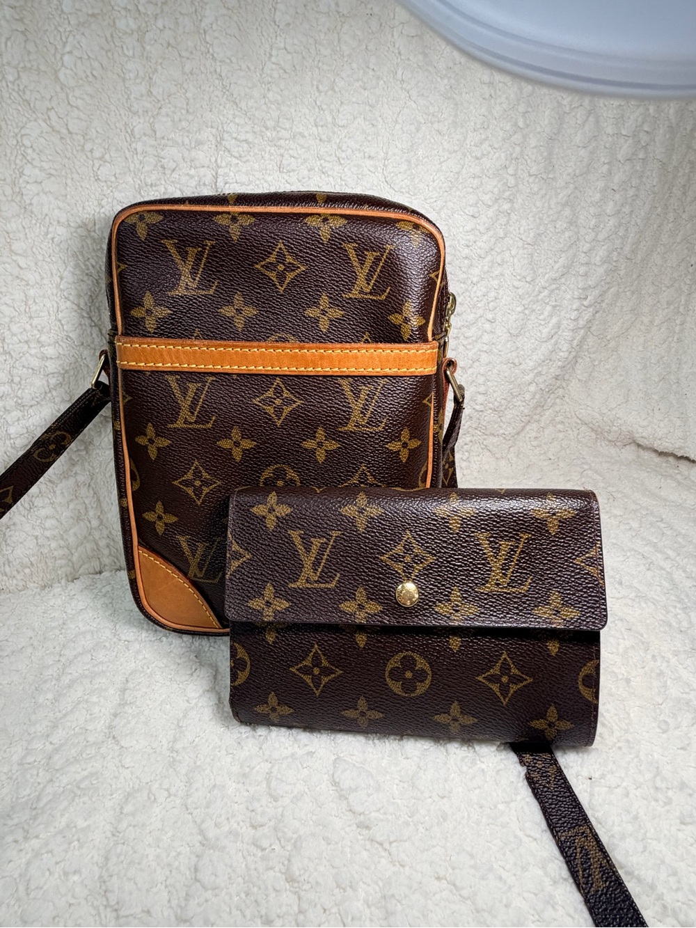Louis Vuitton Brown Monogram Crossbody Bag with Matching Wallet